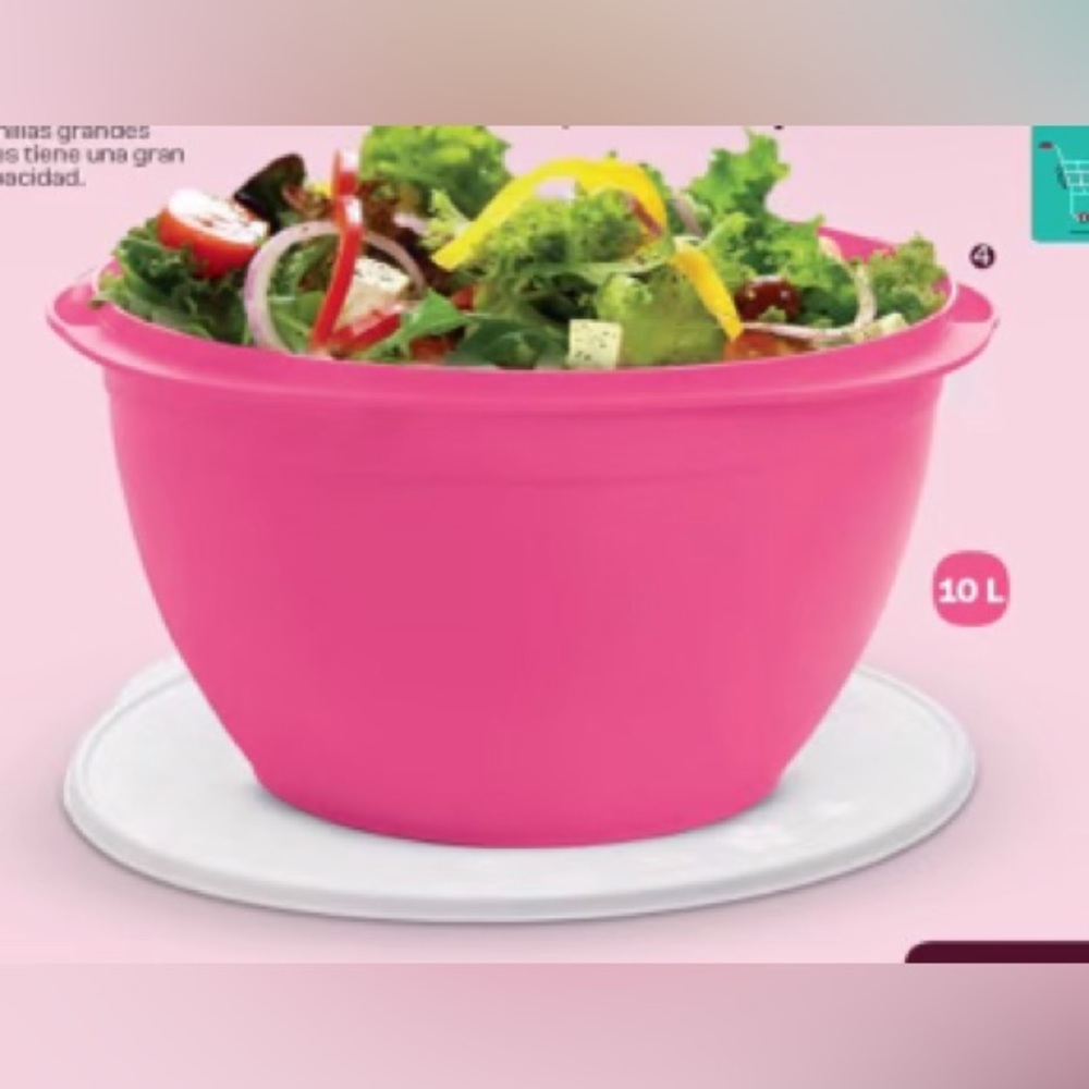 Tupperware Maxi Jumbo Mega Mix 10 Liter(42 Cup) Pink & White Color